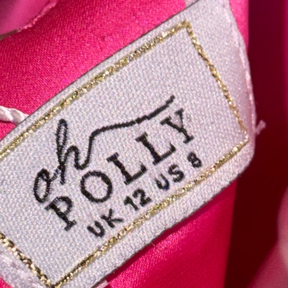 Oh Polly Neon Pink Satin Mini Dress - Picture 8 of 8
